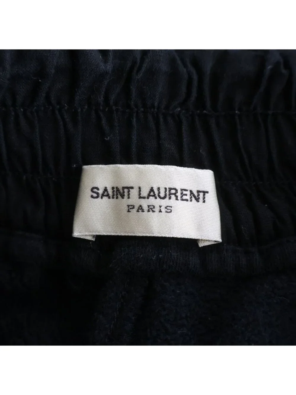 Saint Laurent Paris Logo Embroidery Sweatshirt Short Black